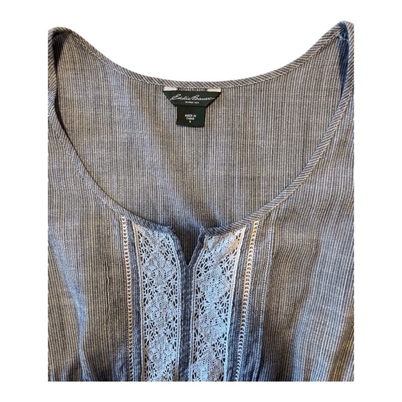 Eddie Bauer Women's White&Gray Striped Dress, 6. (P9). - Picture 3 of 7